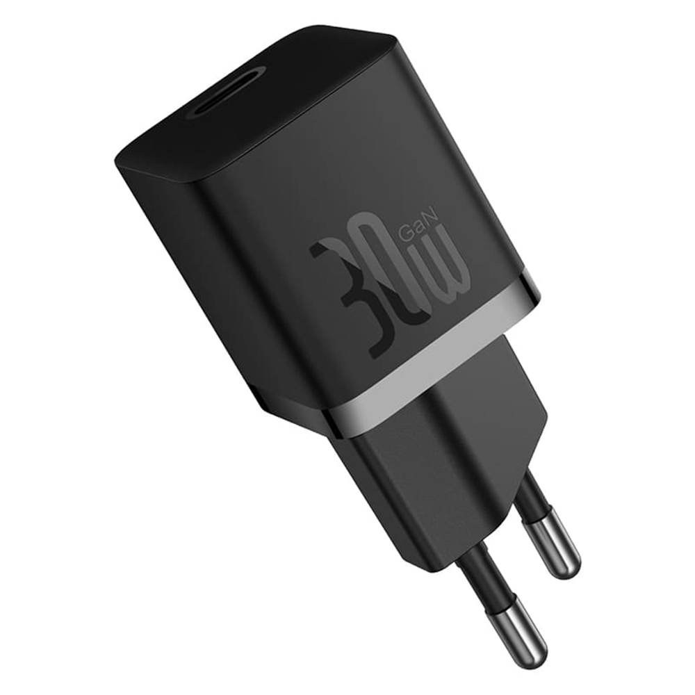 Baseus CCGN010201 30W USB-C / TYPE-C GAN3 cargador rápido, enchufe de EE.  UU. (Negro)