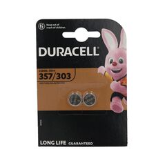 Duracell 303/357 Μπαταρία Silver Oxide SR44 1.5V 2τμχ (DSR44W)(DURDSR44W) έως 12 άτοκες Δόσεις