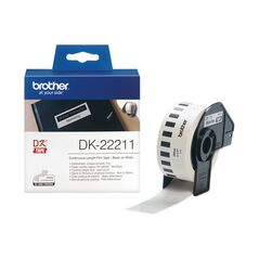 Brother DK-22211 Continuous Film Label Roll – Black on White, 29mm (DK22211) (BRODK22211) έως 12 άτοκες Δόσεις