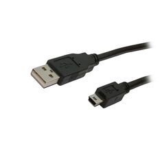 Καλώδιο MediaRange USB 2.0 AM/Mini-BM (Mini-USB) 1.5M Black (MRCS113) έως 12 άτοκες Δόσεις