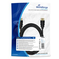 Καλώδιο MediaRange HDMI High Speed with Ethernet connection cable, gold-plated contacts, 18 Gbit/s data transfer rate, 3.0m, cotton, black (MRCS198) έως 12 άτοκες Δόσεις