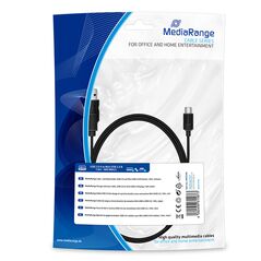 Καλώδιο MediaRange Charge and sync, USB 2.0 to mini USB 2.0 B plug, 1.8m, black (MRCS188) έως 12 άτοκες Δόσεις