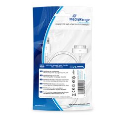 Καλώδιο MediaRange Charge and sync, USB 2.0 to Apple Dock® (30-pin) plug, 1.0m, white (MRCS181) έως 12 άτοκες Δόσεις