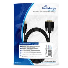 Καλώδιο MediaRange HDMI to DVI connection cable, gold-plated, HDMI plug/DVI-D plug (18+1 Pin), 2.0m, black (MRCS185) έως 12 άτοκες Δόσεις