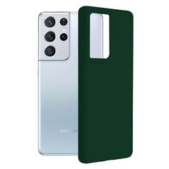 Techsuit Husa pentru Samsung Galaxy S21 Ultra - Techsuit Soft Edge Silicone - Dark Green 5949419049192 έως 12 άτοκες Δόσεις