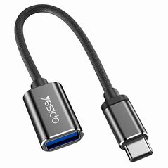 Yesido Cablu Adaptor Type-C la USB 2.0, OTG - Yesido (GS01) - Black 6971050262509 έως 12 άτοκες Δόσεις
