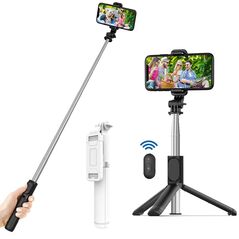 Techsuit Selfie Stick Bluetooth - Techsuit Remote and Tripod Mount (Q01) - White 5949419031074 έως 12 άτοκες Δόσεις