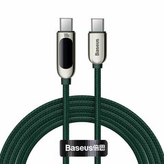 Baseus Cablu de Date Type-C la Type-C 100W, Fast Charging, 2m - Baseus Display (CATSK-C06) - Green 6953156206601 έως 12 άτοκες Δόσεις