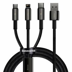 Baseus Cablu de Date USB la Type-C, Lightning, Micro-USB - Baseus Tugsten Gold (CAMLTWJ-01) - Black 6953156204973 έως 12 άτοκες Δόσεις