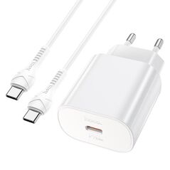 HOCO - N22 TRAVEL CHARGER PD 25W + Type C Cable White HOC-N22c-W 44911 έως 12 άτοκες Δόσεις