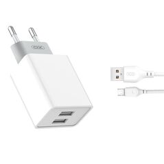 XO - L65 wall charger 2x USB 2,4A + microUSB cable white XO-L65m-W 37141 έως 12 άτοκες Δόσεις