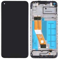 SAMSUNG A115 Galaxy A11 - LCD - Complete front LCD + Touch Black Original Service Pack SP17003BK 23144 έως 12 άτοκες Δόσεις