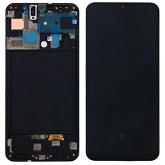 SAMSUNG A505F Galaxy A50 - LCD - Complete front + Touch Black Original Service Pack SP17022BK 16072 έως 12 άτοκες Δόσεις