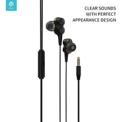 DEVIA Smart series dual speakers wired earphone (3.5mm) WIRED EARPHONES HANDS FREE Black DVHF-351402 5041 έως 12 άτοκες Δόσεις