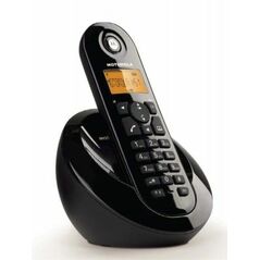 Ασύρματο τηλέφωνο dect Motorola άσπρο με ανοιχτή ακρόαση και φωτιζόμενη οθόνη C601BK 4214 έως 12 άτοκες Δόσεις
