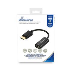 Καλώδιο MediaRange HDMI High Speed to DisplayPort converter, gold-plated, HDMI socket/DP plug, 10 Gbit/s data transfer rate, 15cm, black (MRCS175) έως 12 άτοκες Δόσεις