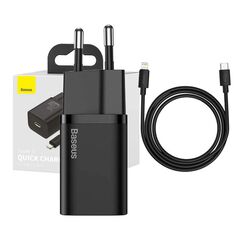 Baseus Baseus Super Si Quick Charger 1C 20W with USB-C cable for Lightning 1m (black) 025068 έως και 12 άτοκες δόσεις
