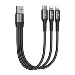 Joyroom USB cable Joyroom S-01530G10 3in1 USB-C / 2x Lightning 3.5A 0.15m (black) 039210 έως και 12 άτοκες δόσεις