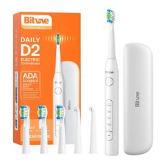 Bitvae Sonic toothbrush with tips set and travel case D2 (white) 050695 έως και 12 άτοκες δόσεις