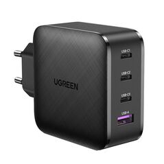UGREEN Wall charger GaN UGREEN CD224, 3x USB-C, 1x USB, Power Delivery 3.0, GaN, 65W (black) 049114 έως και 12 άτοκες δόσεις