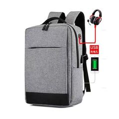 Laptop backpack No brand BP-04, 15.6", Γκρί - 45291 έως 12 άτοκες Δόσεις