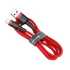 Baseus Lightning Cafule Cable 2.4A 1m Red + Red (CALKLF-B09) (BASCALKLF-B09) έως 12 άτοκες Δόσεις