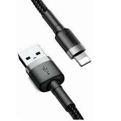 Baseus Cafule Braided USB to Lightning Cable Μαύρο 2m (CALKLF-CG1) (BASCALKLF-CG1) έως 12 άτοκες Δόσεις