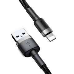 Baseus Cafule Braided USB to Lightning Cable Μαύρο 3m (CALKLF-RG1) (BASCALKLFRG1) έως 12 άτοκες Δόσεις