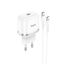 HOCO - N24 Victorious TRAVEL FAST CHARGER Type C PD 20W + Type C Cable WHITE HOC-N24c-W 61170 έως 12 άτοκες Δόσεις