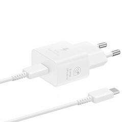 Samsung Samsung - Original Wall Charger T2510 (EP-T2510XWEGEU) - Type-C 25W, Quick Charger with Cable USB-C - White (Blister Packing) 8806094911985 έως 12 άτοκες Δόσεις