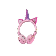 Bluetooth Ασύρματα Παιδικά Ακουστικά On Ear Unicorn με Ενσωματωμένο Μικρόφωνο σε Ρoz Χρώμα