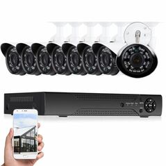 Πλήρες Έγχρωμο σετ CCTV Εποπτείας και Καταγραφής με DVR 8 Κάμερες Τροφοδοτικό και Καλωδιώσεις - CCTV Security Recording System 8