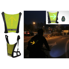 Επαναφορτιζόμενο Γιλέκο Πλάτης Ασφαλείας Ποδηλάτου με Φωτεινή Σήμανση Led και Τηλεχειριστήριο