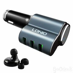 Handsfree Bluetooth  με Ακουστικό και USB Ταχυφορτιστής 4,2A Αυτοκινήτου- LDNIO