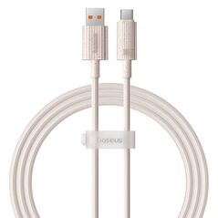 Baseus Cablu USB la Type-C, Fast Charging, 100W, 480Mbps, 2m - Baseus Habitat Series (P10360203421-01) - Wheat Pink 6932172643003 έως 12 άτοκες Δόσεις