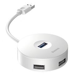 Baseus Hub USB la USB 3.0, 3x USB 2.0, Micro-USB, 10cm - Baseus Airjoy (CAHUB-F02) - White 6953156284241 έως 12 άτοκες Δόσεις