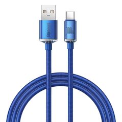 Baseus Crystal Shine Braided USB 2.0 Cable USB-C male - USB-A male Μπλε 1.2m  (CAJY000403) (BASCAJY000403) έως 12 άτοκες Δόσεις