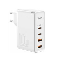 Baseus Φορτιστής Χωρίς Καλώδιο με 2 Θύρες USB-A και 2 Θύρες USB-C 100W Quick Charge 4+ Λευκός (CCGAN2P-L02) (BASCCGAN2PL02) έως 12 άτοκες Δόσεις
