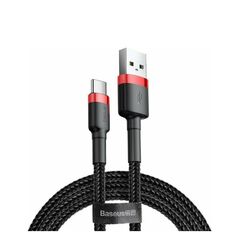 Baseus Cafule Braided USB 2.0 Cable USB-C male - USB-A male Μαύρο 2m (CATKLF-C91) (BASCATKLF-C91) έως 12 άτοκες Δόσεις