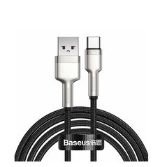 Baseus Cafule Braided USB 2.0 Cable USB-C male - USB-A male Μαύρο 2m (CAKF000201) (BASCAKF000201) έως 12 άτοκες Δόσεις