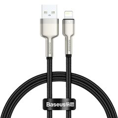 Baseus Braided USB to Lightning Cable Μαύρο 0.25m  (CALJK-01) (BASCALJK-01) έως 12 άτοκες Δόσεις