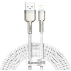 Baseus Braided USB to Lightning Cable Λευκό 2m  (CALJK-B02) (BASCALJK-B02) έως 12 άτοκες Δόσεις