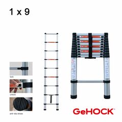 Gehock Τηλεσκοπική Σκάλα Αλουμινίου 9 Σκαλιών 9350260 έως 12 Άτοκες Δόσεις