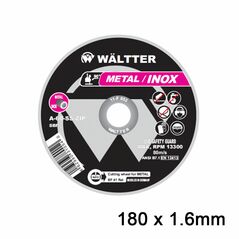 Wältter Δίσκοι Κοπής Σιδήρου / Inox Waltter 180x1.6mm 1801622 έως 12 Άτοκες Δόσεις