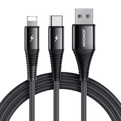 Joyroom USB cable Joyroom S-1230G12 2in1 USB-C / Lightning 3A 1.2m (black) 039202 6941237187994 S-1230G12 έως και 12 άτοκες δόσεις