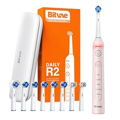 Bitvae Rotary  toothbrush with tips set and travel case Bitvae R2 (pink) 050693 6973734201040 R2 Pink+heads+case έως και 12 άτοκες δόσεις
