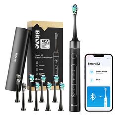 Bitvae Sonic toothbrush with app, tips set and travel etui S2 (black) 050696 6973734200470 S2 Black+heads+case έως και 12 άτοκες δόσεις
