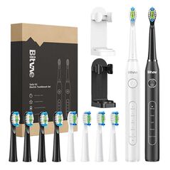 Bitvae Sonic toothbrushes with tips set and 2 holders Bitvae D2+D2 (white and black) 050698 6973734200821 D2 White + D2 Black έως και 12 άτοκες δόσεις