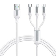 Joyroom USB cable Joyroom S-1T3018A15, 3 in 1, 3.5A/Cable 1,2m (white) 053707 6956116752316 S-1T3018A15 1.2 Wh έως και 12 άτοκες δόσεις