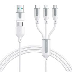 Joyroom USB cable Joyroom  S-2T3018A15 5in1 USB-C / Lightning / 3.5A /1.2m (white) 053664 6956116752378 S-2T3018A15 1.2m Wh έως και 12 άτοκες δόσεις